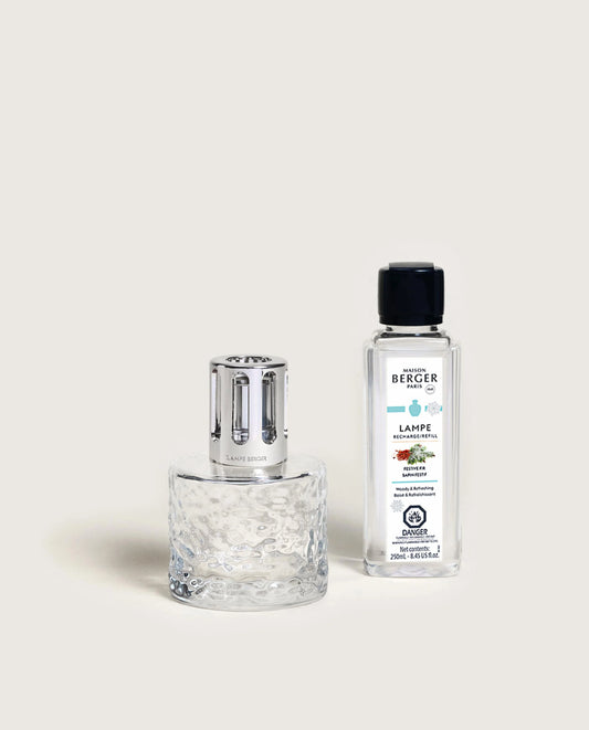 Mirage Clear Fragrance Lamp Gift Set with Festive Fir