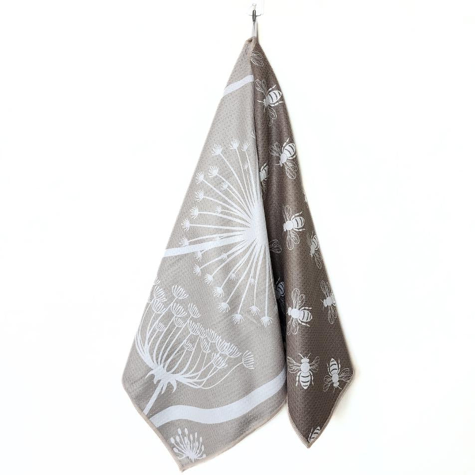 Double Sided Microfiber Tea Towel - Dandelions