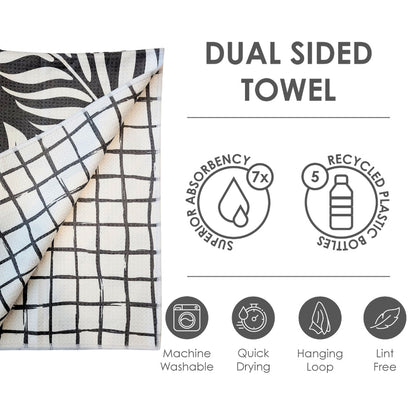 Double Sided Microfiber Tea Towel - Leaves