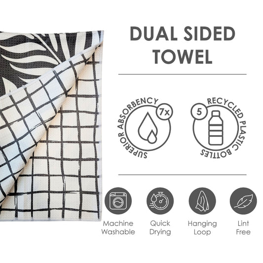 Double Sided Microfiber Tea Towel - Leaves
