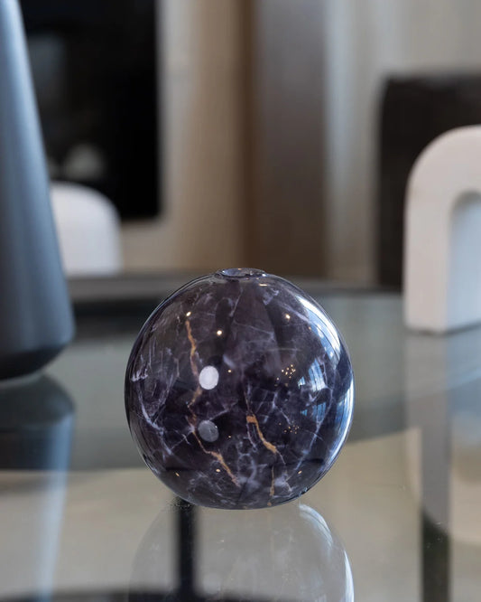 Neva Vase Black Marble