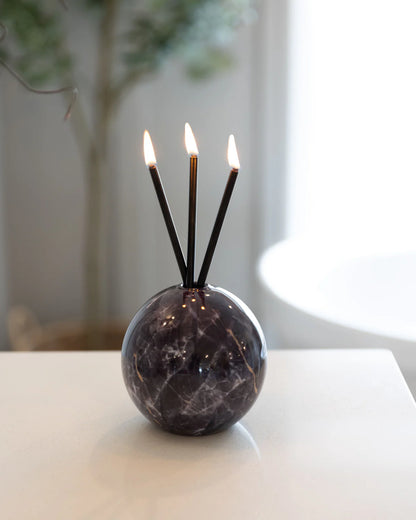 Neva Vase Black Marble