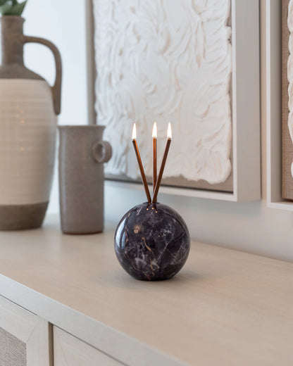 Neva Vase Black Marble