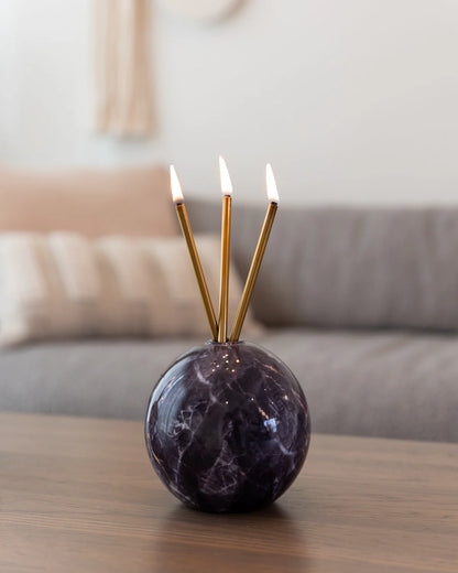 Neva Vase Black Marble