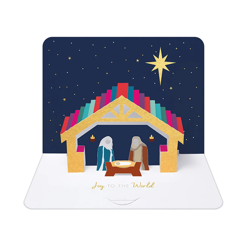 Nativity Scene, Single 3D Christmas Card