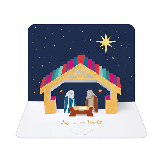 Nativity Scene, Single 3D Christmas Card