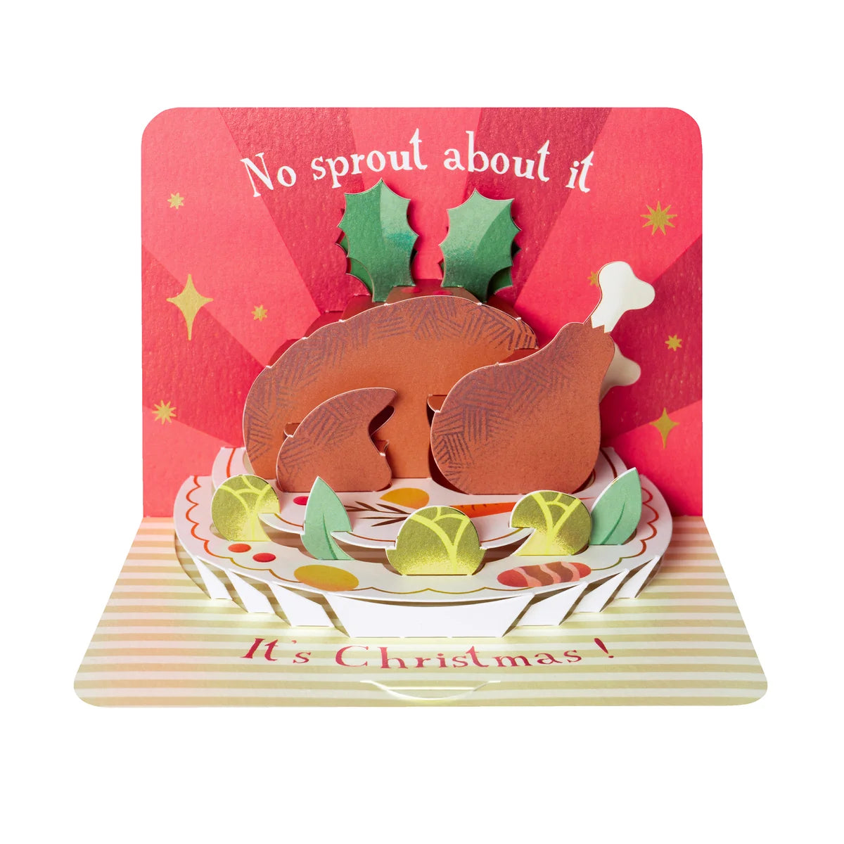 Christmas Turkey, Single 3D Christmas Card