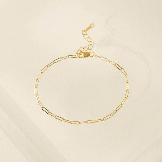 Paperclip Chain Gold-Filled Bracelet
