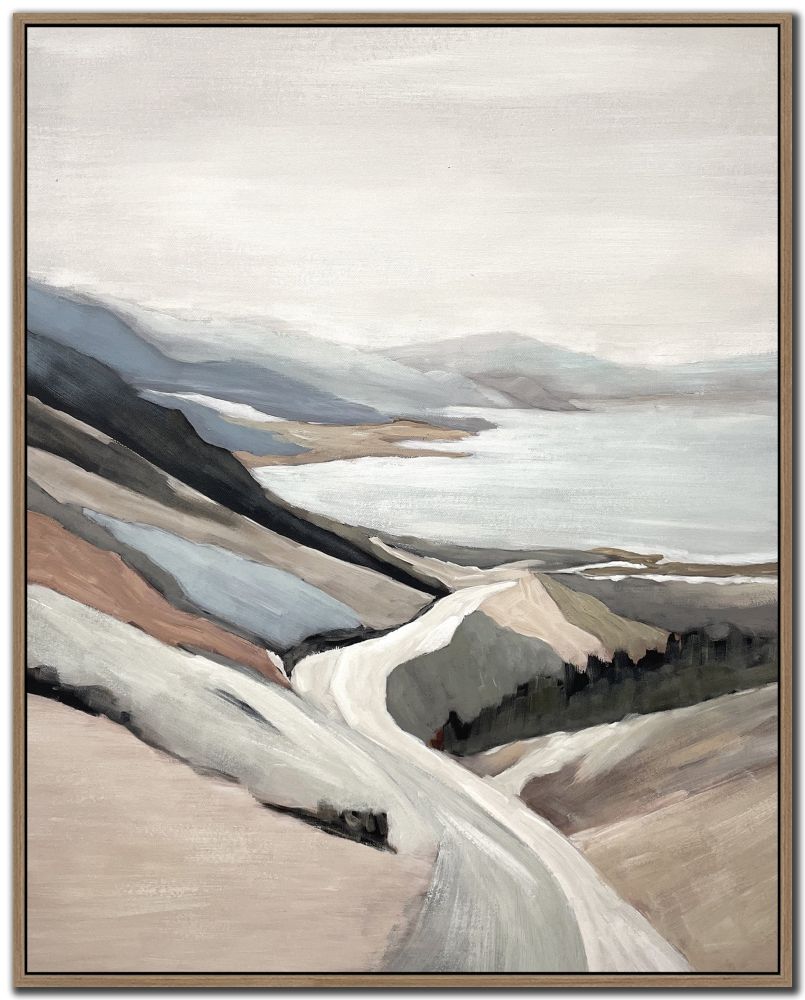 Coastal Road Framed Canvas – 24″ x 30″