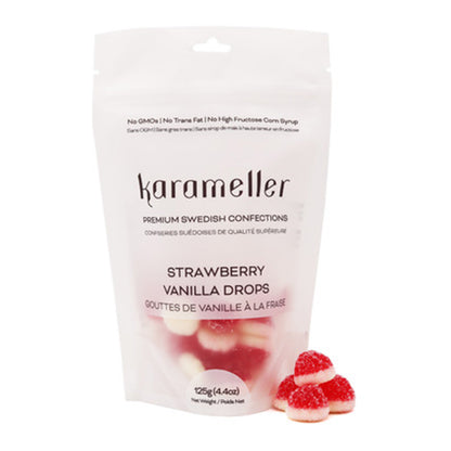 Strawberry Vanilla Drops Swedish Candy - 125g Bag