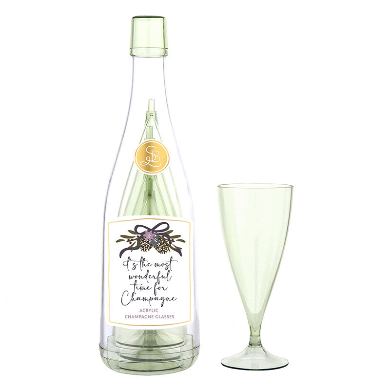 Acrylic Champagne Bottle + Glasses