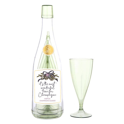 Acrylic Champagne Bottle + Glasses