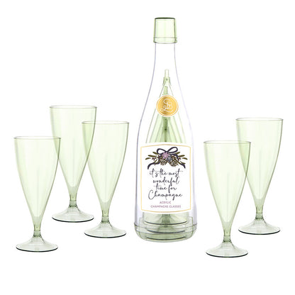 Acrylic Champagne Bottle + Glasses