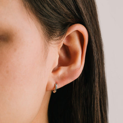 Tube 10mm Huggie Hoop Earrings