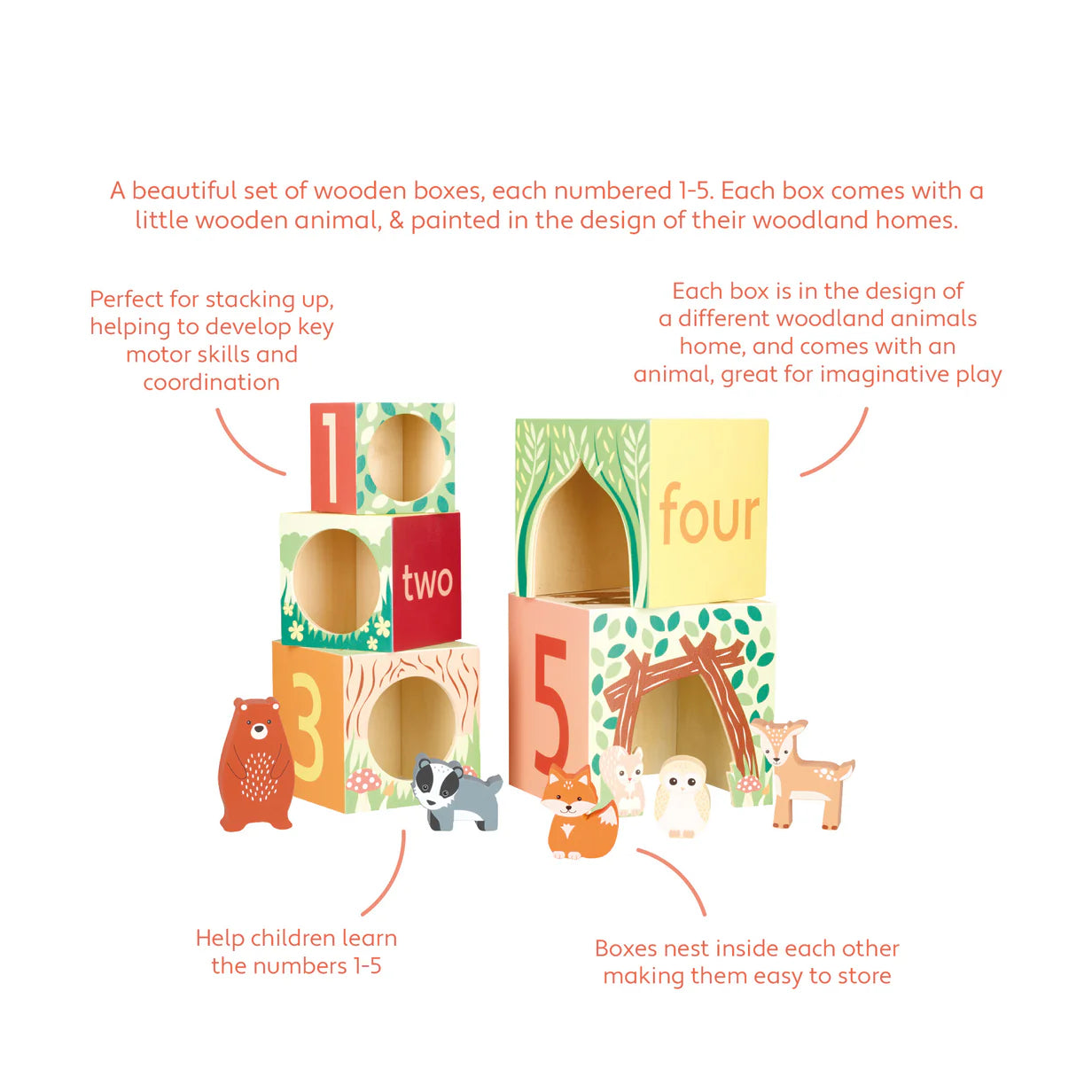 Woodland Animal Wooden Stacking