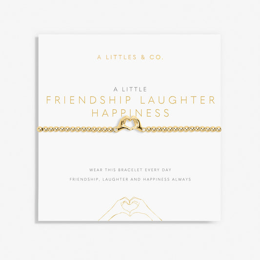 A Little 'Friendship Laughter Happiness' Bracelet In Gold-Tone Plating
