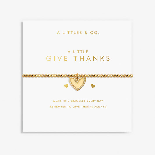 A Little 'Give Thanks' Bracelet In Gold-Tone Plating