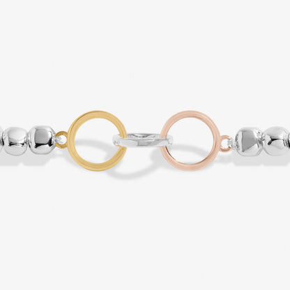 Forever Yours 'Family Forever Together' Trio Bracelet In Silver, Gold-Tone And Rose Gold-Tone Plating