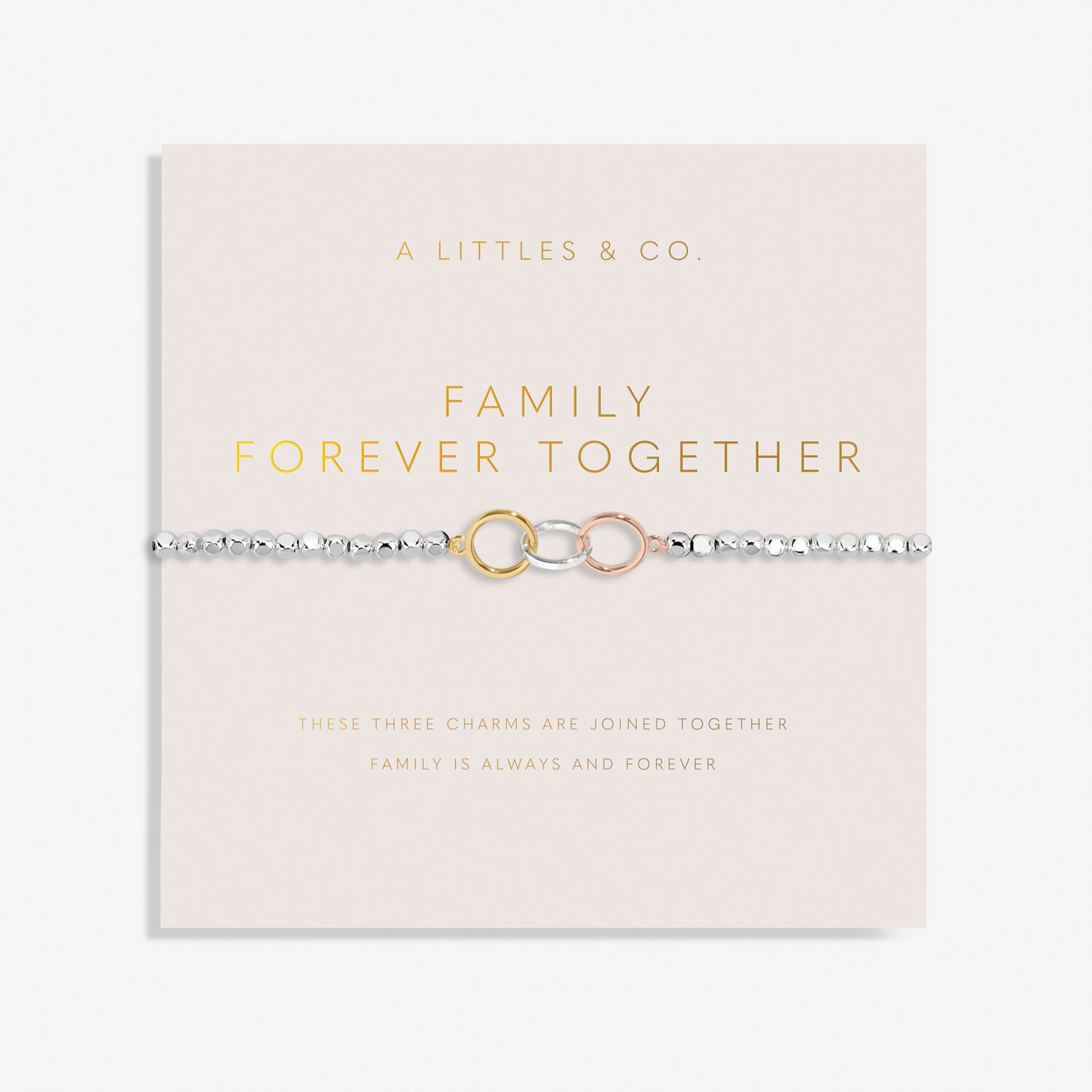 Forever Yours 'Family Forever Together' Trio Bracelet In Silver, Gold-Tone And Rose Gold-Tone Plating