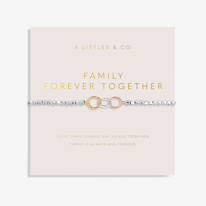 Forever Yours 'Family Forever Together' Trio Bracelet In Silver, Gold-Tone And Rose Gold-Tone Plating