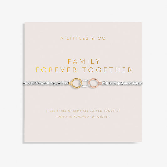 Forever Yours 'Family Forever Together' Trio Bracelet In Silver, Gold-Tone And Rose Gold-Tone Plating