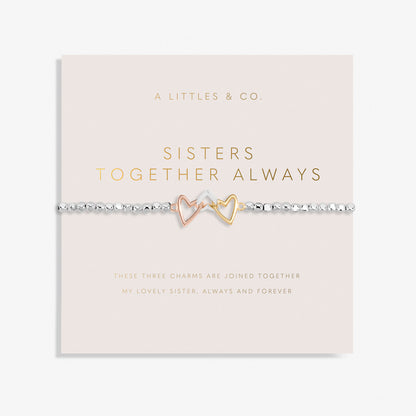 Forever Yours 'Sister Together Always' Trio Bracelet In Silver, Gold-Tone And Rose Gold-Tone Plating