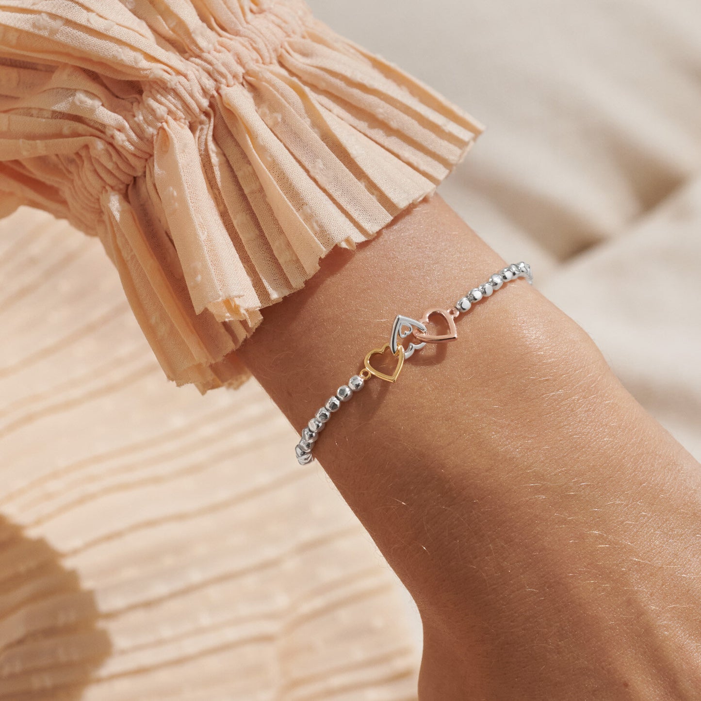 Forever Yours 'Beautiful New Chapter' Trio Bracelet In Silver, Gold-Tone And Rose Gold-Tone Plating