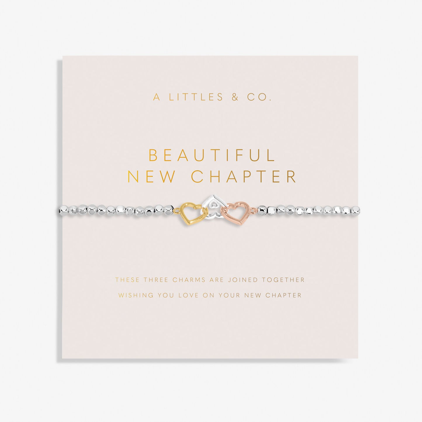Forever Yours 'Beautiful New Chapter' Trio Bracelet In Silver, Gold-Tone And Rose Gold-Tone Plating