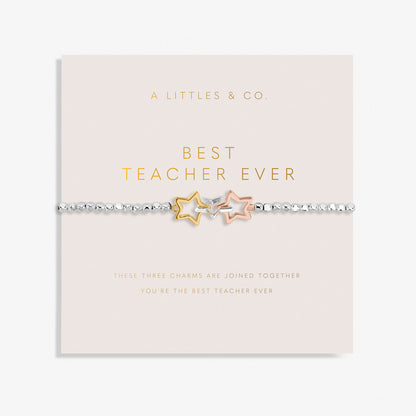 Forever Yours 'Best Teacher Ever' Trio Bracelet In Silver, Gold-Tone And Rose Gold-Tone Plating