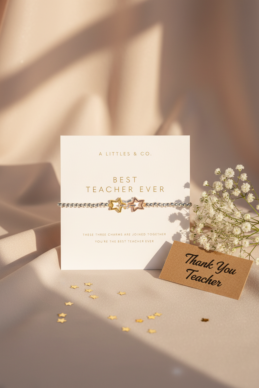 Forever Yours 'Best Teacher Ever' Trio Bracelet In Silver, Gold-Tone And Rose Gold-Tone Plating