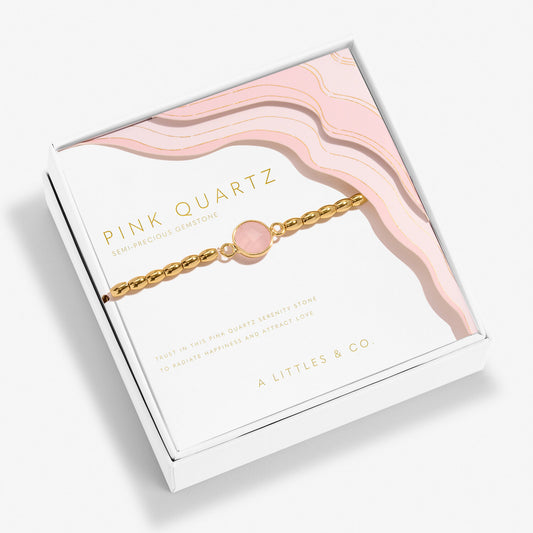 Serenity Stones Pink Quartz Bracelet In Gold-Tone Plating