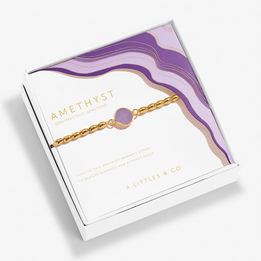Serenity Stones Amethyst Bracelet In Gold-Tone Plating