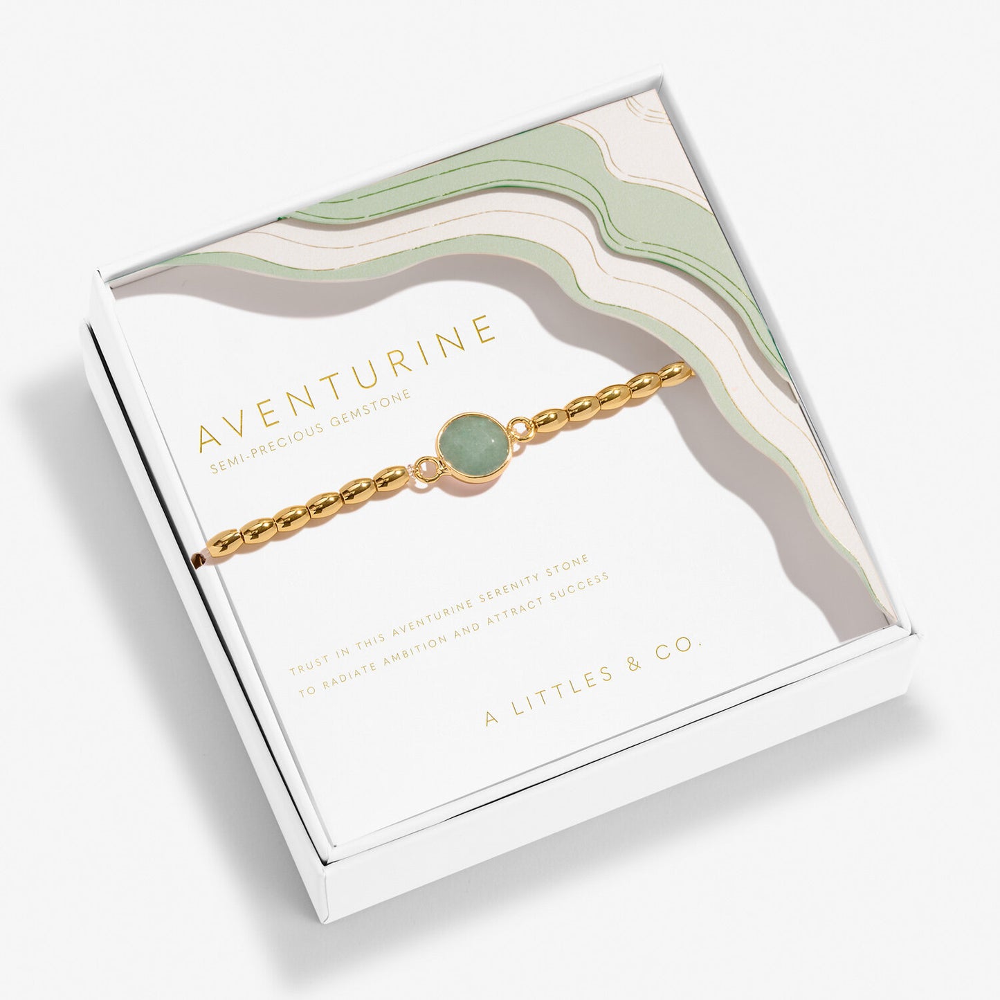Serenity Stones Aventurine Bracelet In Gold-Tone Plating