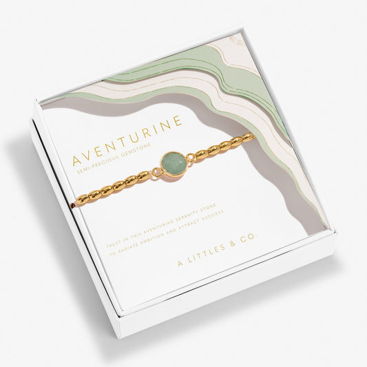 Serenity Stones Aventurine Bracelet In Gold-Tone Plating