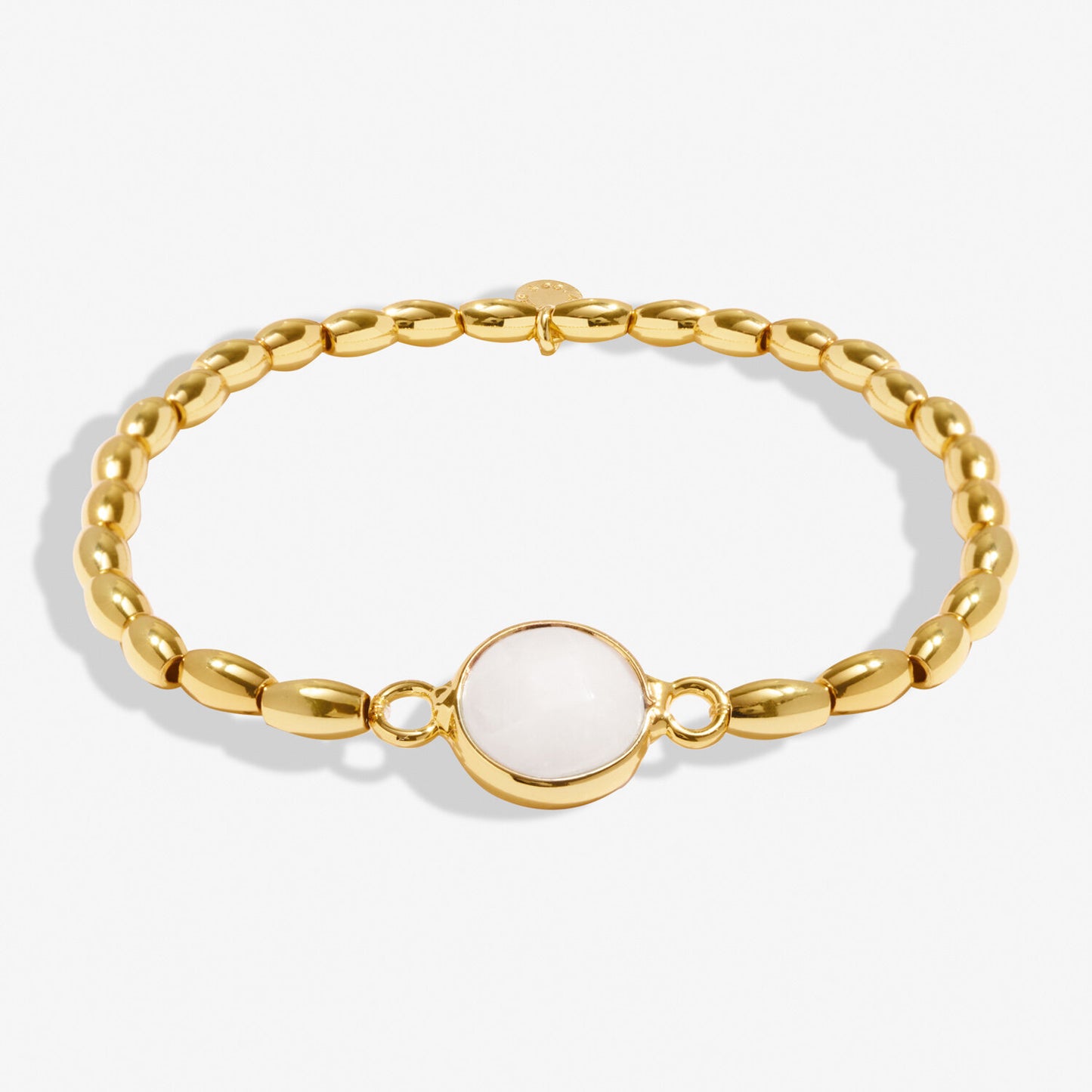 Serenity Stones White Jade Bracelet In Gold-Tone Plating