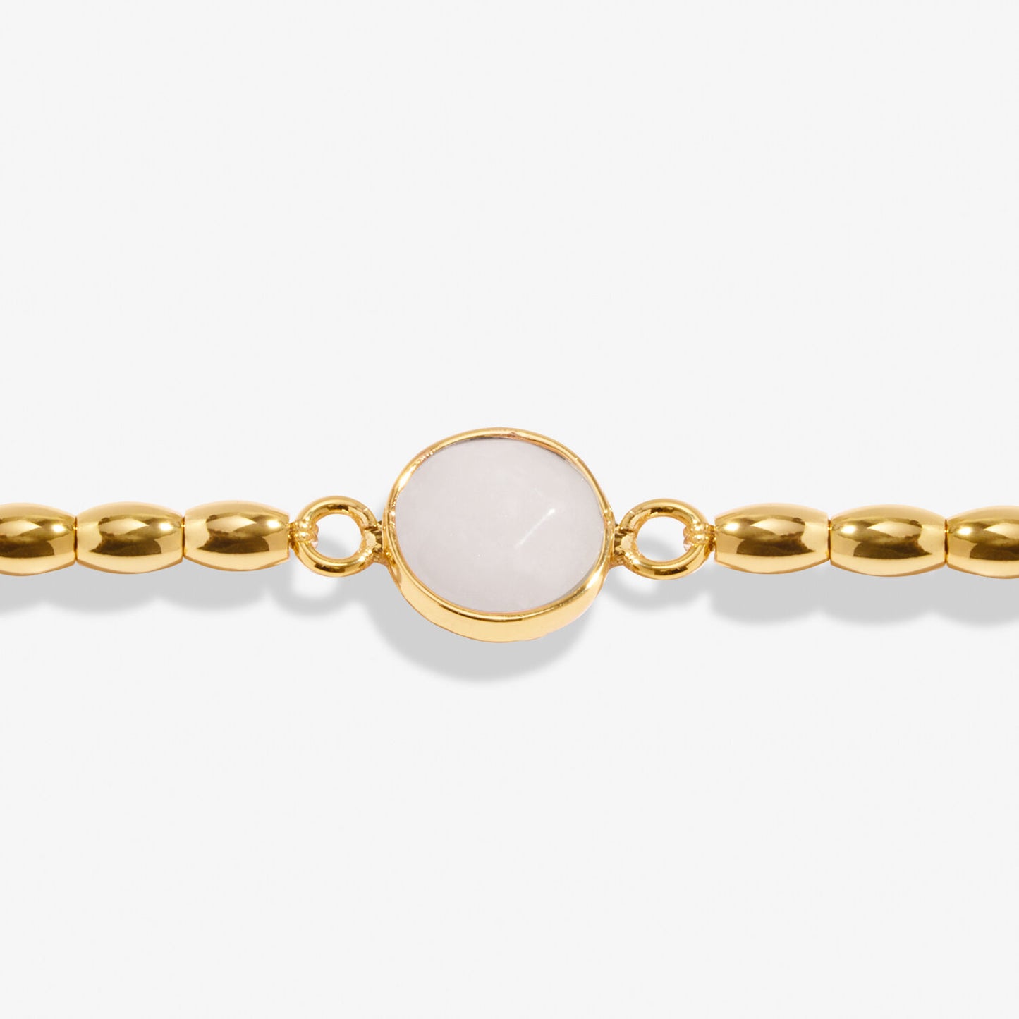 Serenity Stones White Jade Bracelet In Gold-Tone Plating