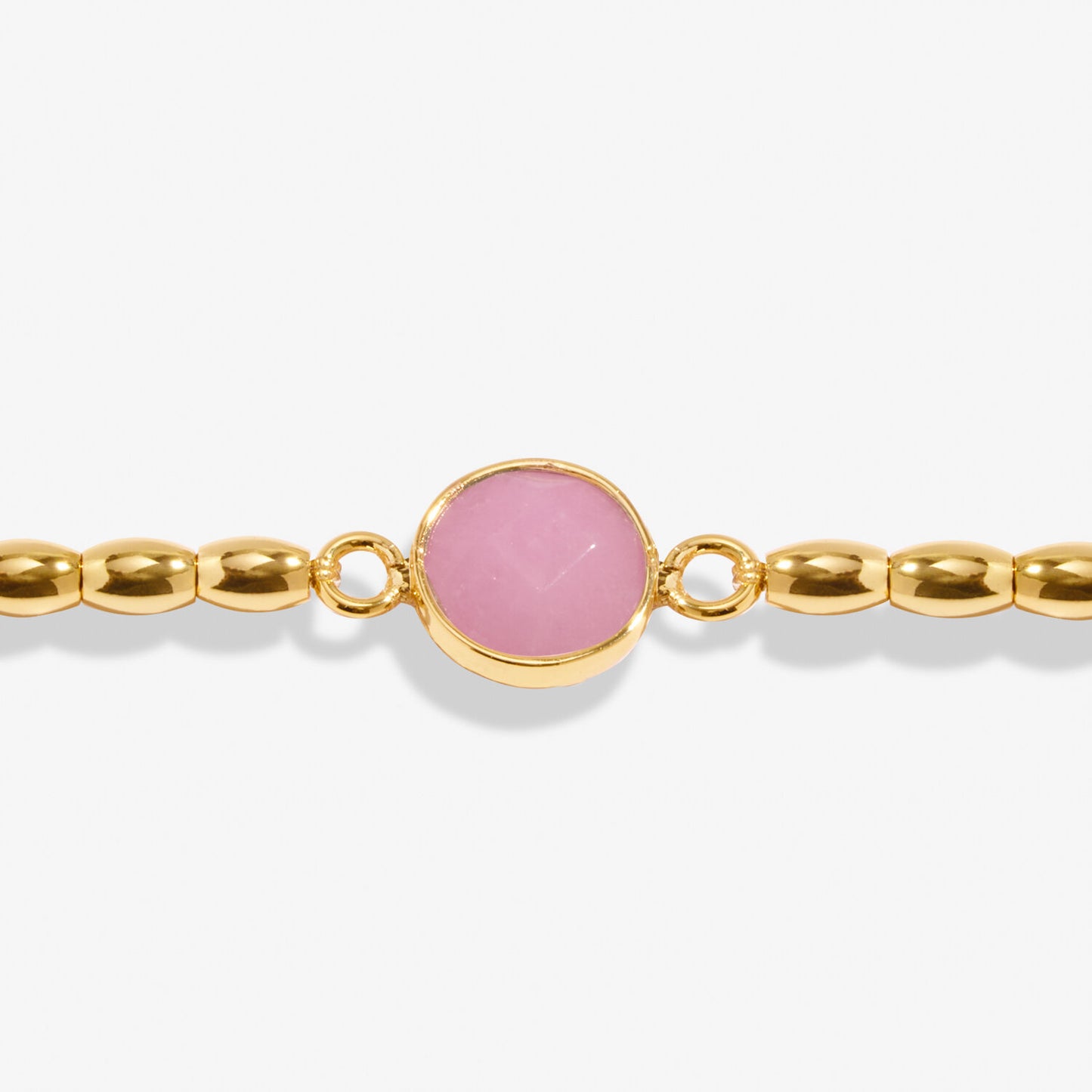 Serenity Stones Pink Jade Bracelet In Gold-Tone Plating
