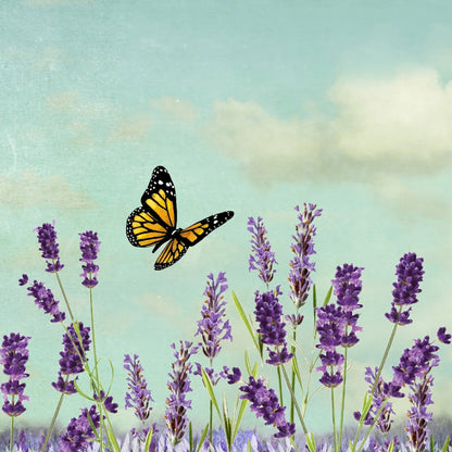 Lavender Butterfly Art Block