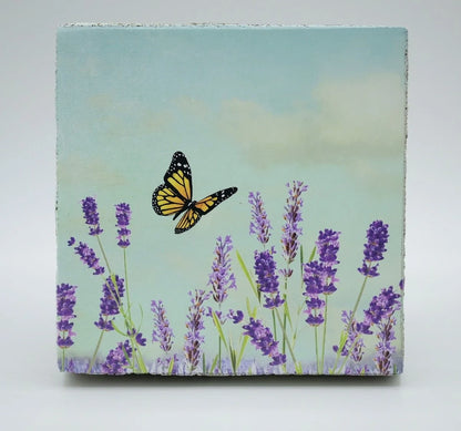 Lavender Butterfly Art Block