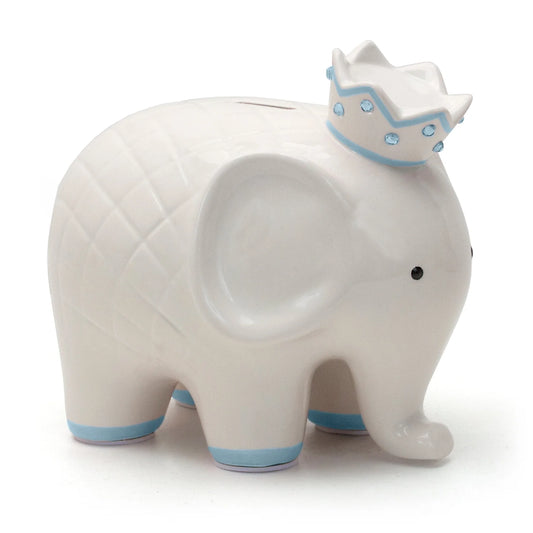 Blue Crown Elephant Bank