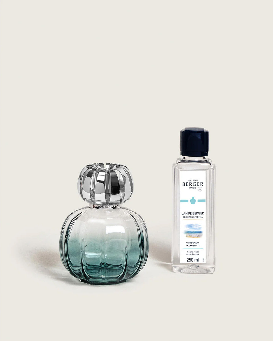 Corali Peacock Green Fragrance Lamp Gift Set with Ocean Breeze