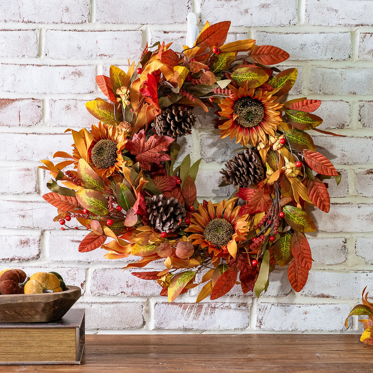 Sunflower & Pinecone Wreath