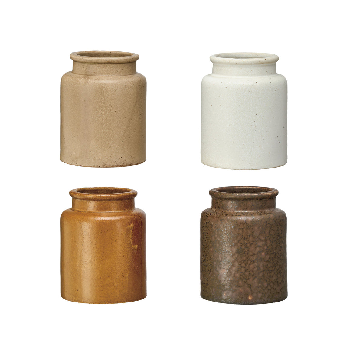 Vintage Reproduction Mustard Crock, 4 Colors