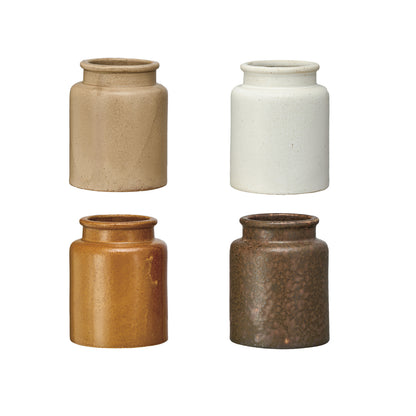Vintage Reproduction Mustard Crock, 4 Colors