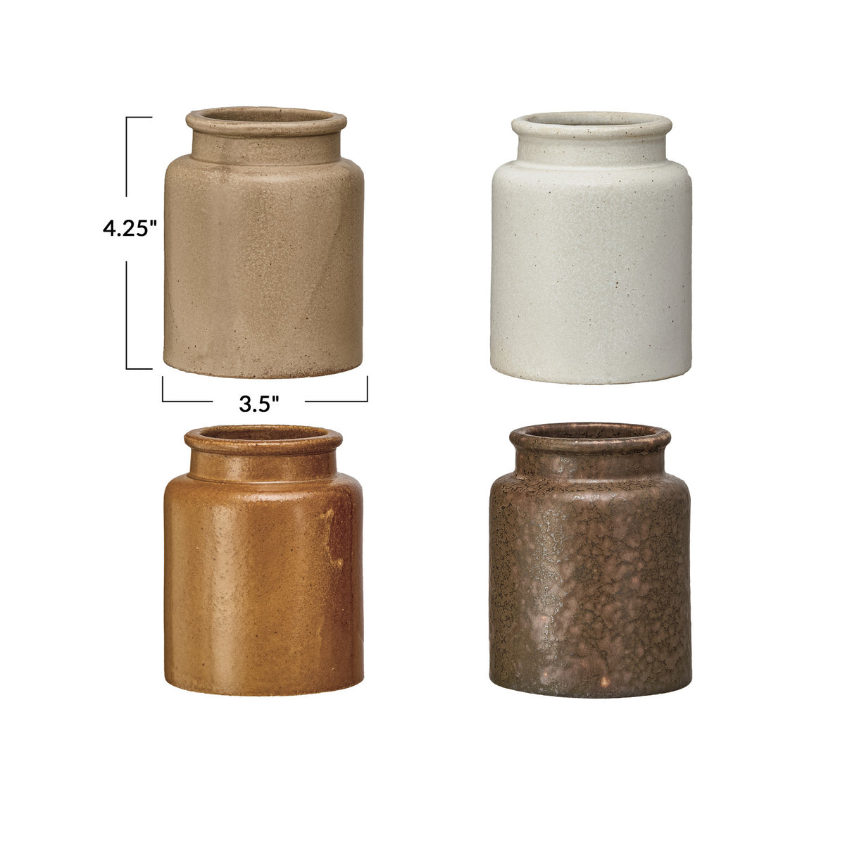 Vintage Reproduction Mustard Crock, 4 Colors