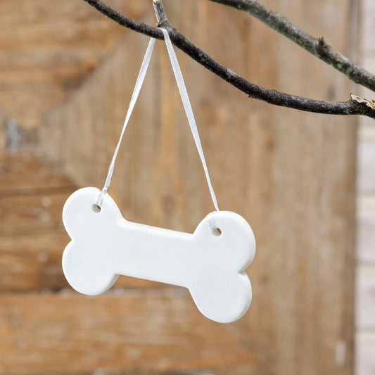 Dog Bone Stoneware Ornament