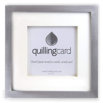 Shadow Box Frame Silver Quilling Card