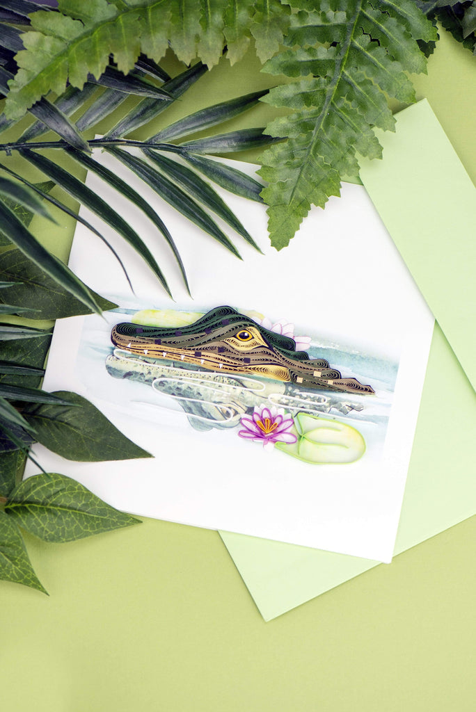 Quilling Card Alligator