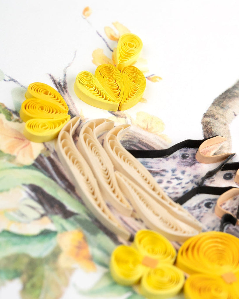 Quilling Card Blue Bird & Babies