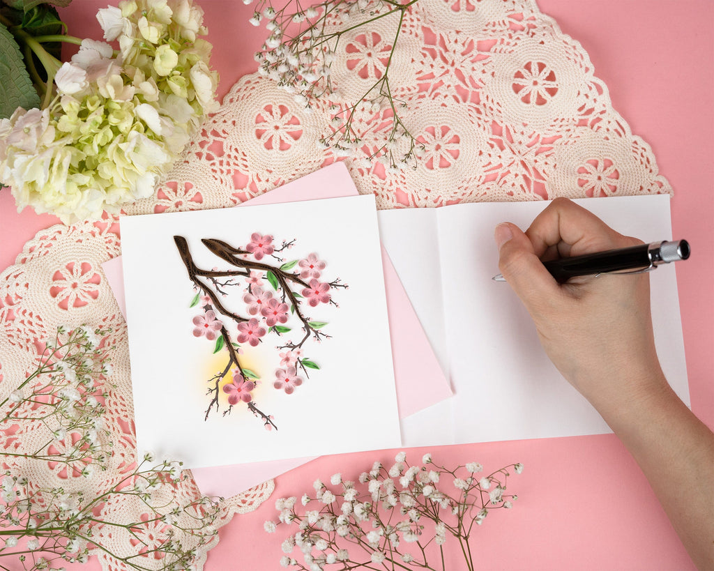 Quilling Card Cherry Blossom